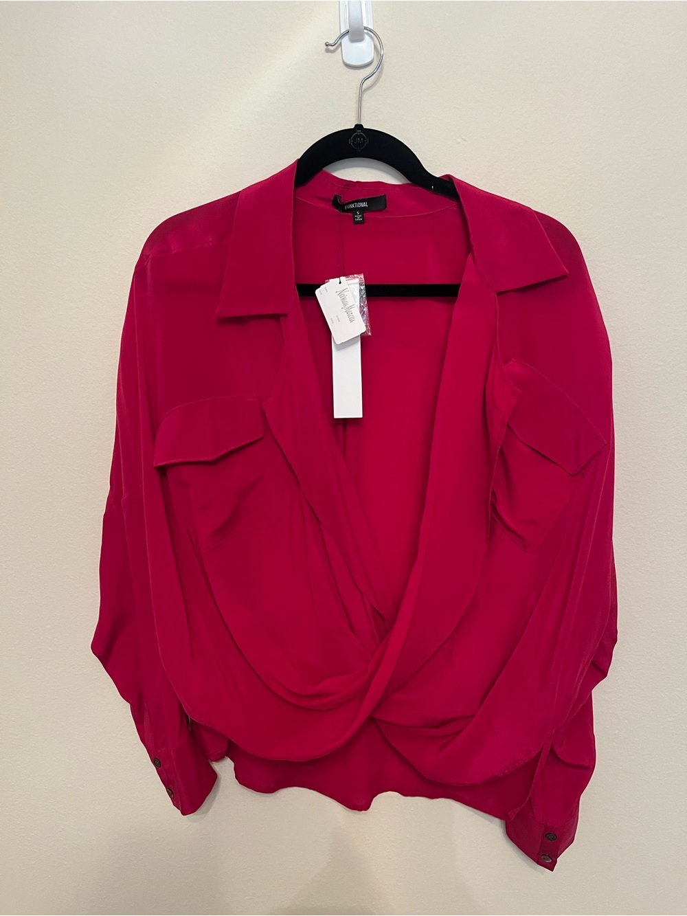 NWT 100% Silk Wrap Blouse